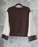 FLEECE SWEATSHIRT WITH JACQUARD SLEEVES