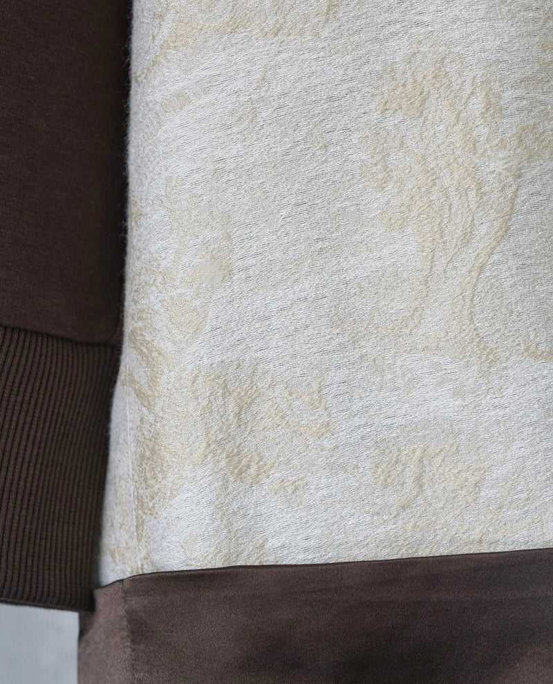 FLEECE SWEATSHIRT WITH JACQUARD SLEEVES