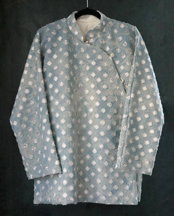 REVERSIBLE DENIM TUNIC WITH CUT-OUT DETAILS