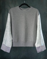 FLEECE SWEATSHIRT WITH JACQUARD SLEEVES