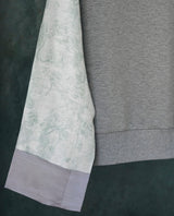 FLEECE SWEATSHIRT WITH JACQUARD SLEEVES