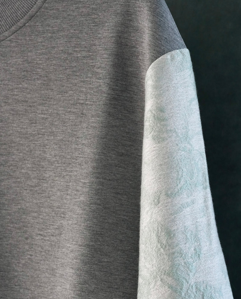 FLEECE SWEATSHIRT WITH JACQUARD SLEEVES