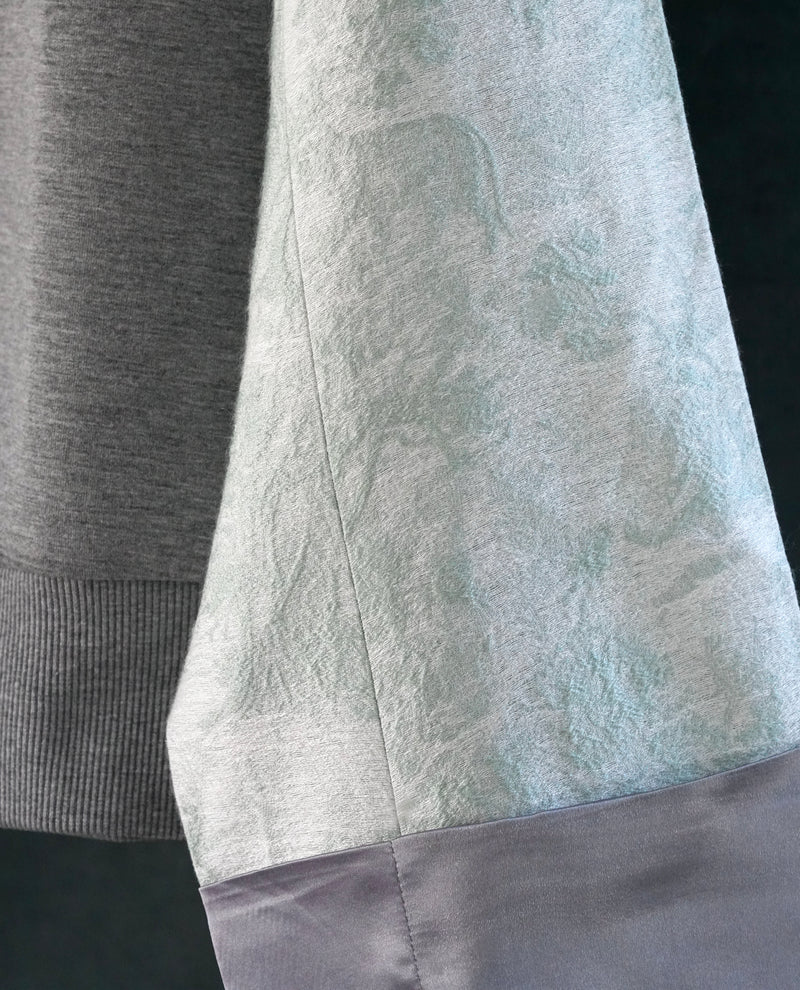 FLEECE SWEATSHIRT WITH JACQUARD SLEEVES