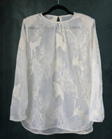 PINE AND CRANE EMBROIDERED BLOUSE