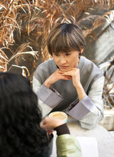 FLEECE SWEATSHIRT WITH JACQUARD SLEEVES