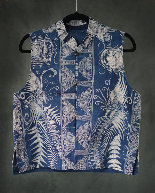 MIAO BATIK LINEN VEST
