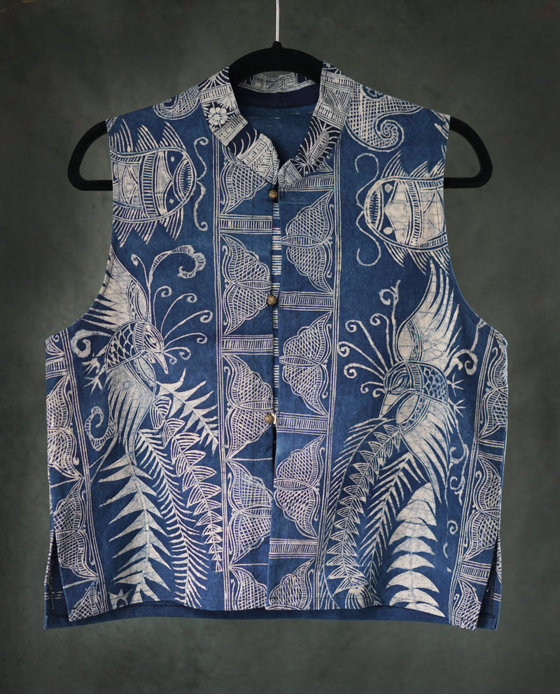 MIAO BATIK LINEN VEST