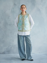 HU DIE MU DAN EMBROIDERED SILK VEST