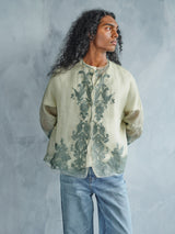 FENG NIAO EMBROIDERED SILK SHEER JACKET