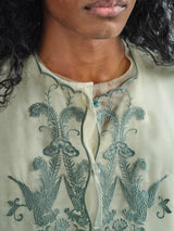 FENG NIAO EMBROIDERED SILK SHEER JACKET