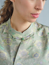SONG JIN YI SE HUA LUO BLOUSE