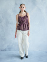 ZI LIU JIN (PURPLE-GILDED) XIANG YUN SHA PEPLUM CAMI
