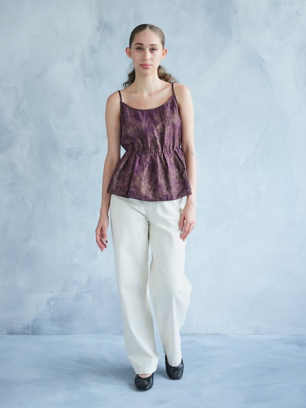 ZI LIU JIN (PURPLE-GILDED) XIANG YUN SHA PEPLUM CAMI