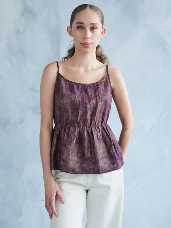 ZI LIU JIN (PURPLE-GILDED) XIANG YUN SHA PEPLUM CAMI