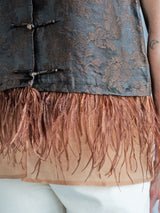 MU DAN WEN FEATHER VEST