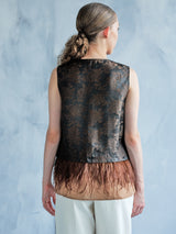 MU DAN WEN FEATHER VEST