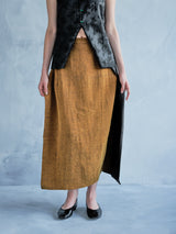 REVERSIBLE TWO-TONE CRACKLED XIANG YUN SHA SKIRT