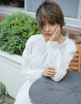 PINE AND CRANE EMBROIDERED BLOUSE