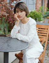 PINE AND CRANE EMBROIDERED BLOUSE